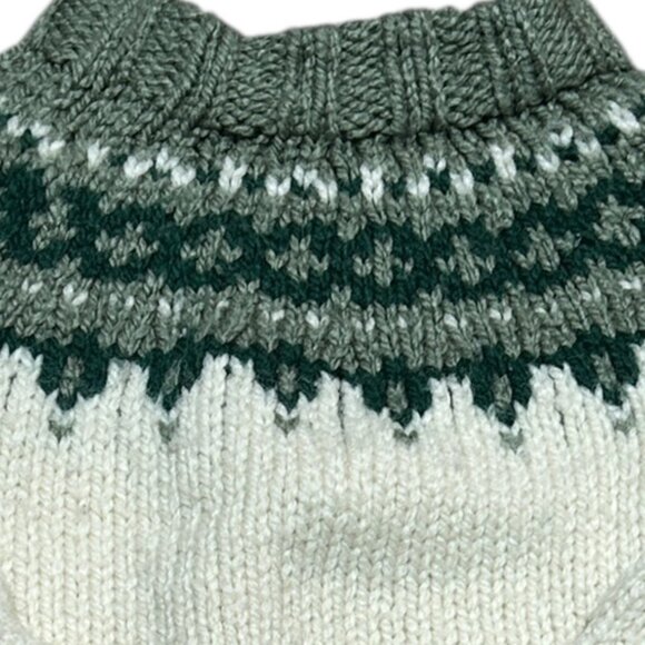 Handknit Fair Isle Style Sweater Ivory Childrens Sz S Mock Neck Nordic Cabnicore - Picture 2 of 4
